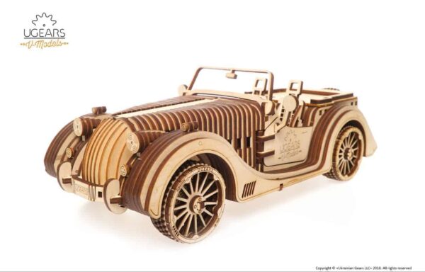 UGEARS Roadster Sportcabrio VM-01 - mechanischer Holzbausatz – Bild 3