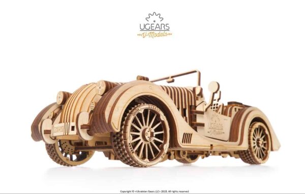 UGEARS Roadster Sportcabrio VM-01 - mechanischer Holzbausatz – Bild 4