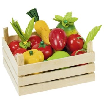 Fruits and vegetables in crate