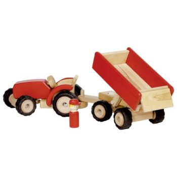 Tractor red with trailer-01