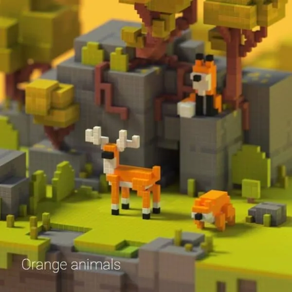 PIXIO Orange Animals – magnetische Bausteine – Story Series – kreatives Pixel-Bauen für Kinder & Erwachsene – Bild 2