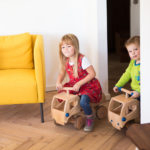 Holz Rutscher Fred – Rutschauto Blau (2)