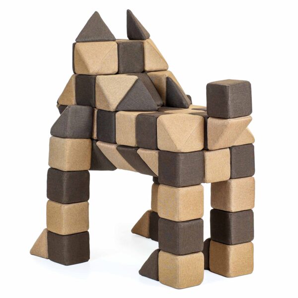 JollyHeap – Kreativ-Set 100 Teile – weiche XXL Magnetbausteine in 4 Formen für Kinder