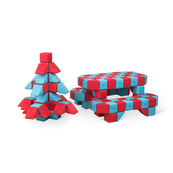 JollyHeap – Little House – 150 weiche XXL Magnetbausteine-Set für große Bauprojekte – für Kinder