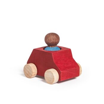 Lubulona - Holzauto Rot mit Figur