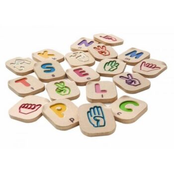 Plan de juguetes alfabeto signo de mano