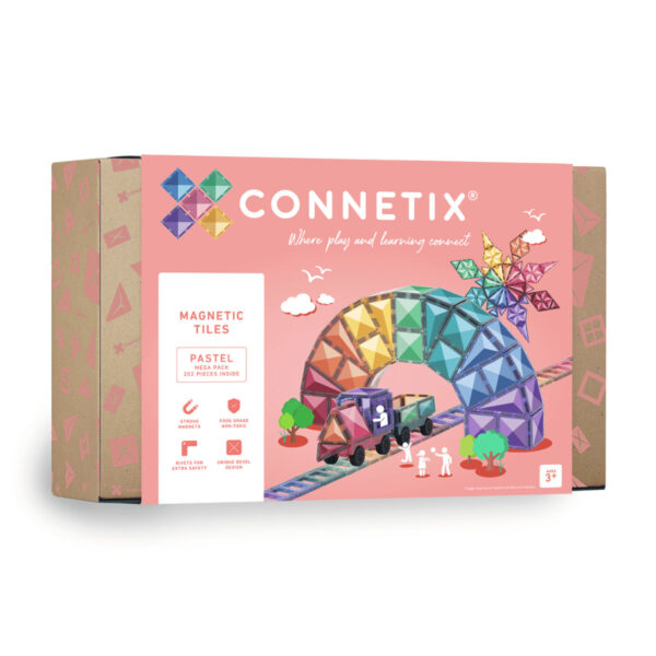 Farbenfrohe magnetische Bausteine in Pastellfarben, kreatives Spielzeug für Kinder ab 3 Jahren, inklusive 202 stück, ideal für fantasievolles Bauen und Lernen, sicher und langlebig.