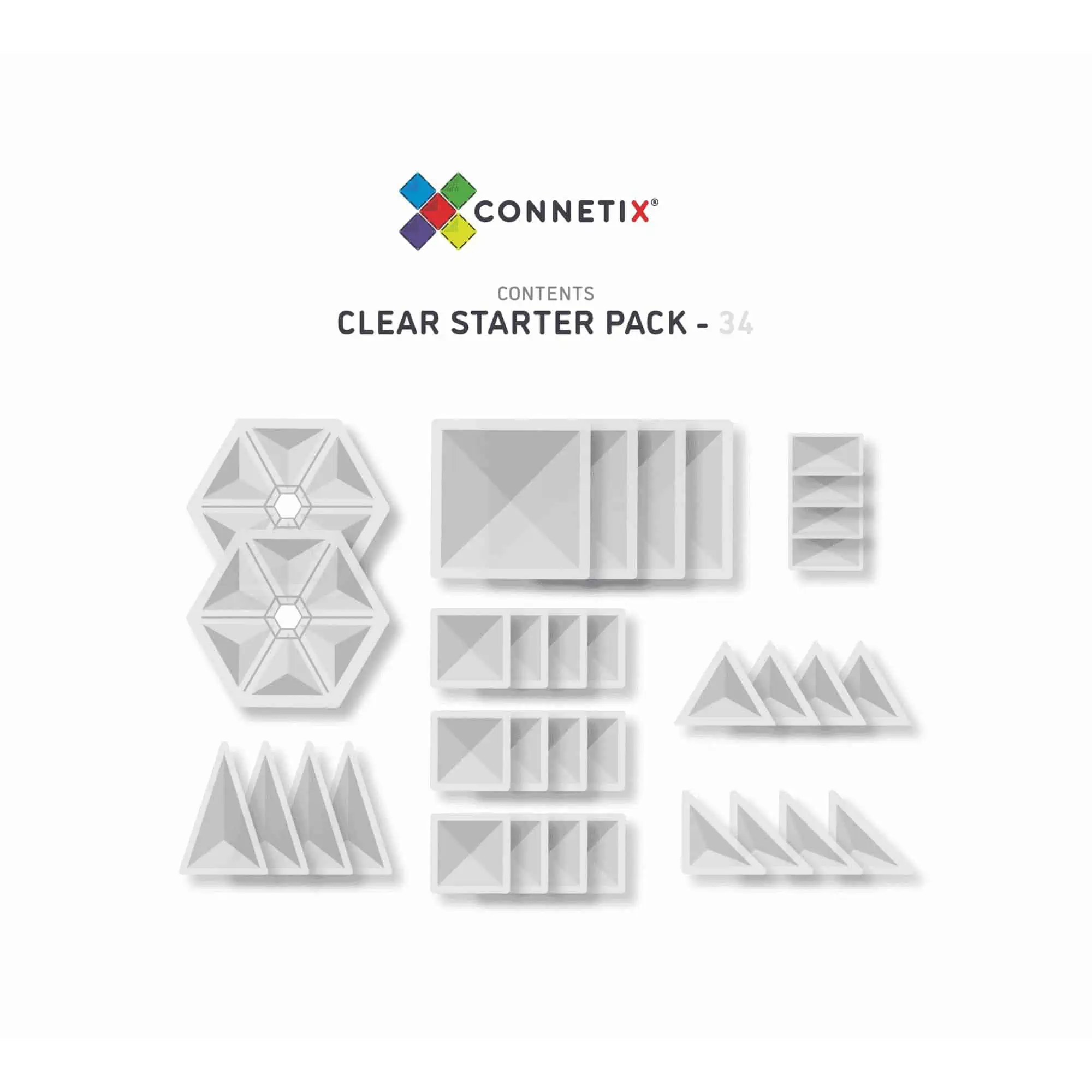 Connetix Clear Starter Pack - 34-tlg. Magnetbaukasten Connetix Clear Starter Pack - 34-tlg. Magnetbaukasten