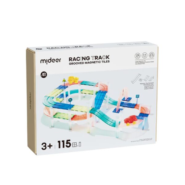Mideer-Racing Track Grooved Magnetic Tiles 115P-MD6395