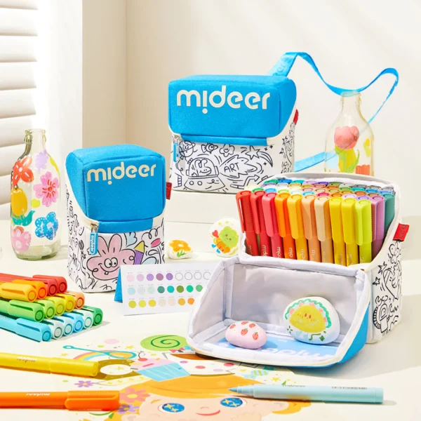 Mideer – Brush Tip Acrylic Markers mit Doodle Bag