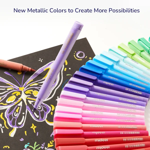 Mideer – Brush Tip Acrylic Markers mit Doodle Bag