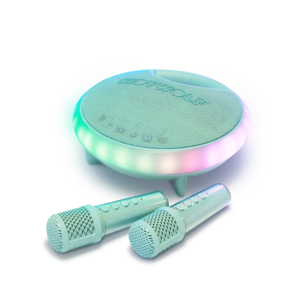 Kidywolf - 418178 – KIDYKARAOKE – Bluetooth Karaoke-Lautsprecher mit 2 Mikrofonen für Kinder