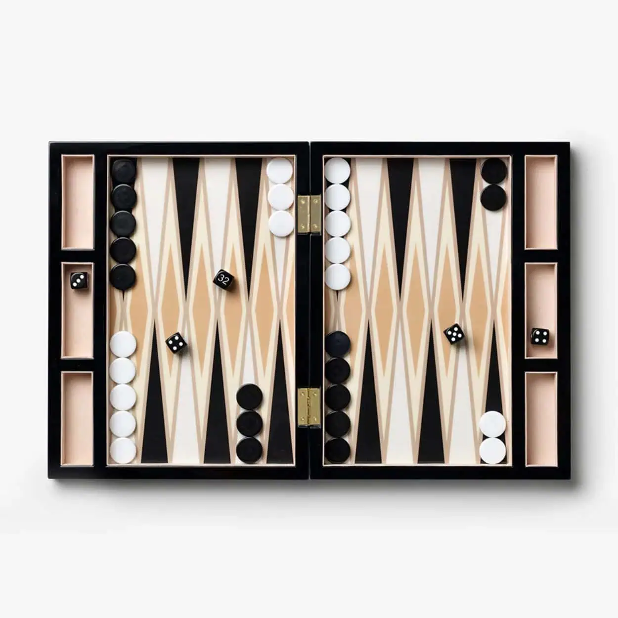 Printworks-PW00772-Lacquered Backgammon Black – Design-Brettspiel für Teens & Erwachsene Printworks-PW00772-Lacquered Backgammon Black – Design-Brettspiel für Teens & Erwachsene