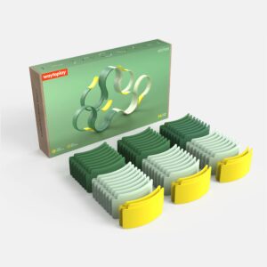 Flexible Spielstraßen für Kinder, Teil des Waytoplay-Systems, das kreatives Spielen und fantasievolles Bauen fördert, ideal für kleine Straßen und Rennstrecken.