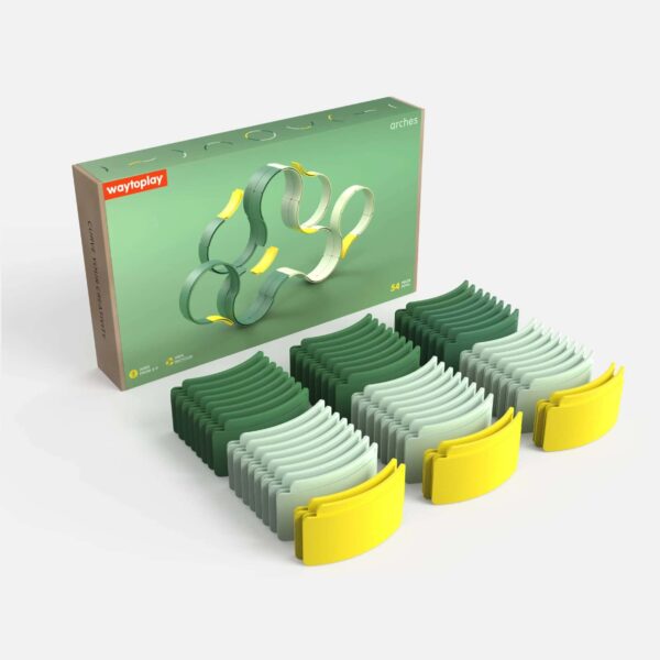 Flexible Spielstraßen für Kinder, Teil des Waytoplay-Systems, das kreatives Spielen und fantasievolles Bauen fördert, ideal für kleine Straßen und Rennstrecken.