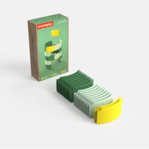 Flexibles Straßenbauset mit 18 Teilen, geeignet für Kinder, zum Bauen von Straßen und Kurven, in verschiedenen Farben, inklusive gelber Kurve.